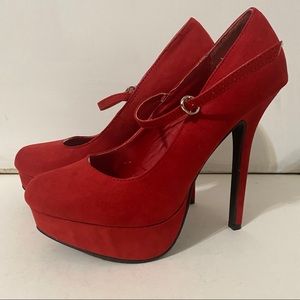 Diva Lounge red platform mary janes size 7.5